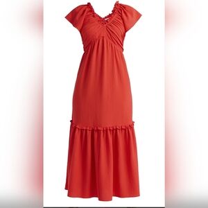 Flutter Sleeve Maxi Dress With Pockets for Women